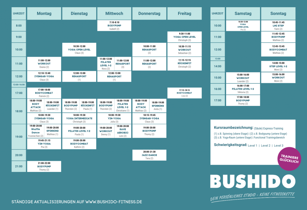 Kursplan ab November 2025